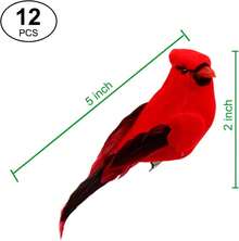 12 PCS Cardinals Clip On Christmas Tree Ornaments, Realistic Artificial Cardinals Birds Ornaments For Christmas Tree Wreath Centerpiece Decorations Crafts Christmas Decor Room Decor Party - 1 - 查看 6