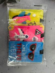 3 piezas de etiquetas de equipaje personalizadas de PVC, etiquetas de identificación de maleta, accesorios de viaje, pequeño regalo para ella - Multicolor - Ver 8