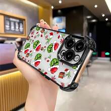 Funda para teléfono con diseño navideño del , compatible con teléfonos ,  17,  16 Pro Max,  15 Pro Max,  13 y  12. Fabricada en TPU para una protección total contra golpes y caídas. Ideal para regalar en Navidad, celebrar en familia o con amigos. - Negro - Ver 4