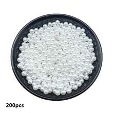 4/6/8/10毫米白色亚克力圆珠，适用于珠宝制作、手机链DIY、时尚手链项链装饰配件 - 白色 - 查看 9