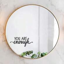 1 szt. Naklejka na lustro z czarnego PVC, Jesteś wystarczający, pozytywna sugestia, zachęcająca naklejka z hasłem, odpowiednia do łazienki, toaletki, garderoby, dekoracji salonu