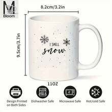 1pc "Halloween Theme Ceramic Mug" Mug, Coffee Cup, Tea Cup 11oz And 15oz "Halloween Frozen Season" Pattern, The Best Halloween Holiday Gift For Friends And Family, High Temperature Resistant, Machine - 白色 - 查看 2