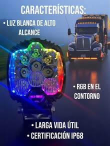 Faro De Reversa En Led Con Contorno Rgb 12/24v 2 Piezas - RGB - Ver 4