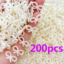50/200 piezas Lazo, perlas artificiales de marfil Decoración de lazo para el cabello para decoración de boda DIY, decoración diaria, material DIY Clip para el cabello Suministros de joyería DIY Productos hechos a mano - Multicolor - Ver 8