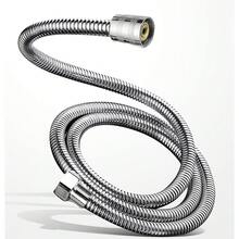 1pc Stainless Steel Shower Hose, Shower Pipe, Anti-Explosion Rain Shower Head Water Pipe, Electroplated Metal Flexible Hose, 1.5m/2m/3m, 59.06in/78.74in/118.11in - Silver - View 5