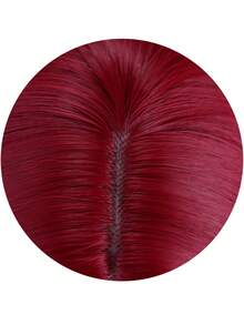 1 Piece Curly Synthetic Hair Wig With Bangs, Burgundy Long Wavy Heat Resistant Fiber Wig For Girls' Parties Or Daily Use - Multicolor - View 7