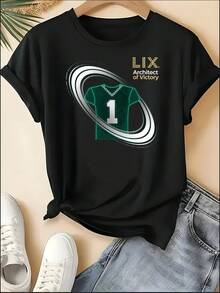 Architect Of Victory LIX Jersey Shirt Neon Green Sports Graphic Tee Football Enthusiast Apparel Futuristic Design Shirts - 黑色 - 查看 1