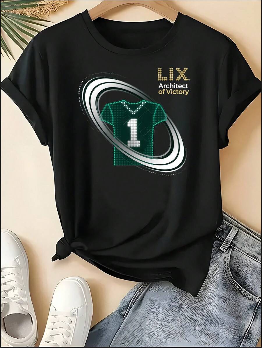 Architect Of Victory LIX Jersey Shirt Neon Green Sports Graphic Tee Football Enthusiast Apparel Futuristic Design Shirts - 黑色 - 查看 1
