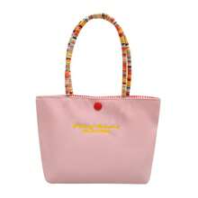 时尚小巧可爱包包 女士单肩包 手提包 刺绣帆布托特包 便携实用通勤女迷你手机包