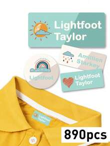 定制防水贴纸，个性化姓名标签贴纸，返校用品，托儿所服装标签，服装标签，定制姓名标签贴纸，可定制贴纸，定制贴纸，学校用品，节日日历 - 風格6 - 查看 11