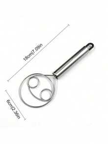 Stainless Steel Handheld Dough Mixer Dual Hole Quick Mixing, With Scraping Blade. For Baking, Whisking, Egg Beating, Batter Mixing Manual, Uncharged. Heavy Duty, Fits Restaurants Bakeries Home, Essential Sourdough Bread Making Tool. - Multicolor - View 11