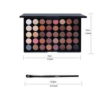 40 Colors Eyeshadow Palette With Makeup Brush, Long-Lasting Waterproof Makeup Kit With Natural & Highlighter Shades, Shimmer & Matte Shades, Earth Tones & Soft Hues, Ideal Gift For New Year, Carnival, Masquerade, Christmas - Earth Color+Brush - 查看 7