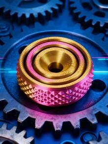 1pc 3D Texture Touch Stress Relief Ring - Popular Small Item For Fingertip Stress Relief With Portable EDC, 3D Portable Toy, Rotating Gyroscope, Adult Stress Relief Hand Play Wonder, Essential Gift For Festivals - Multicolor - View 4