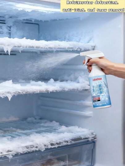 jakehoe Ice Chest Defrosting Spray, Household Refrigerator, Freezer, Ice Maker Defrosting Multi-Purpose Cleaning Spray. It Can Improve Solubility And Promote Rapid Evaporation. Produces Rich Foam To Enhance Cleaning Effect. Quickly Dissolves Frost And Effectively Removes Ice.