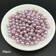 4/6/8/10毫米灰紫色亚克力圆珠，适用于珠宝制作、手机链DIY时尚手链项链装饰配件