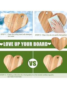 1pc Heart-Shaped Acacia Wood Cutting Board – Food- With Heart Cutouts | Valentine's Day Gift For Her, Thanksgiving/Easter Kitchen Decor & Bread/Cheese Platter - Multicolor - View 5