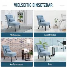 HOMCOM TV Chair, Relaxation Chair With Backrest Cushion And Raised Legs, Linen In Blue, 52.5x69x77cm, Comfortable For Living Room On Site. - 1 - 查看 4