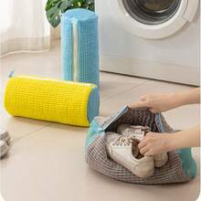1pc Durable Polyester Shoe Washing Bag With Zipper - Multipurpose, Round Mesh Laundry Bag For Sneakers And Bras, Prevents Deformation During Washing, Machine Washable For Household Use