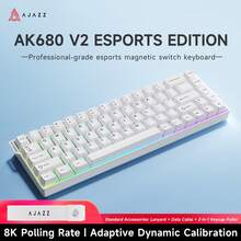 AJAZZ MINI 65% Layout New Product AK680 V2 Wired Magnetic Switch Mechanical Keyboard Ice Island Switch 68-Key Compact Ergonomic Office Keyboard 8K Gaming Mechanical Keyboard RGB DIY Support Multi-System Suitable For Gaming Games And Office - Multicolor - View 16