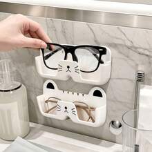 1/2pcs Wall Mounted Sunglasses Storage Rack, Cute Cat Shaped Sunglasses Holder, Space-Saving Glasses Display Stand, No Drill Eyeglasses Organizer, Suitable For Entryway, Living Room, Bedroom, Bathroom, Office, Dorm. Home Decor. - Multicolor - View 7