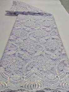 1 Yard /5 Yard 2026 New Embroidered African Lace Fabric Bright White Velvet Fiber Fabric Lace French Silk Screen Cloth Lace Suitable For Wedding Parties And Dances To Show Elegant 3D Flower Patterns Suitable For DIY Crafts Decal Embroidery Fabric Supports Cutting And Needs Dry Cleaning (There Are Many Colors To Choose From) - Multicolor - View 8