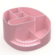 1pc Nail Art Rhinestone Storage Box With 7 Compartments And 18-Hole Nail Drill Bit Holder, Nail Art Desk Organizer (Tools Not Included) - Multicolor - View 7