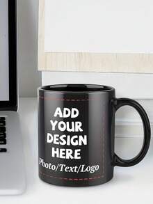 1个可定制陶瓷马克杯/杯子，可定制图案咖啡杯，可定制双面照片/Logo/文字名称 - 大容量，厚杯身，多种颜色可选。个性化照片周年纪念马克杯。 - 多色 - 查看 5