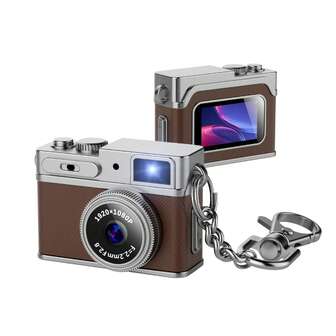 128GB Micro Digital Camera, Compact Sports Camera, Covert Video Recording, Vintage Wearable Mini Camera: 1080P HD Recording, Fashion Accessory With Built-In Photography, 0.96" IPS Screen, LED Fill Light. Designed For Young People. Ultra-Lightweight 17.5g Body, Supports Recording While Charging.