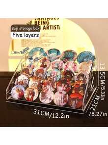 1 pieza Soporte para exhibición de tarjetas, Soporte vertical acrílico para tarjetas de felicitación, Estante acrílico transparente multicapa adecuado para tarjetas calificadas por PSA, tarjetas de béisbol y exhibiciones de tarjetas postales y pegatinas - transparente - Ver 8