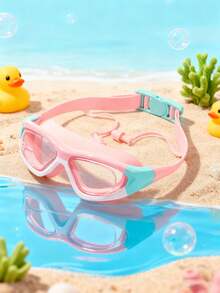1 Piece Of Children's Anti-Fog HD Swimming Goggles, Waterproof And Anti-Fog HD Professional Diving Goggles Swimming Equipment - Silicone Earplugs Swimming Goggles, Suitable For 3-16 Years Old Children Swimming Diving Use - Multicolor - View 13