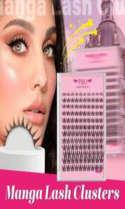 Racimos de pestañas Manga Lash de PRO LASHBEAUTY, racimos de pestañas California Sunset, extensiones de pestañas en racimos de 10-18 mixtos, reutilizables y cómodos (Sunset, 10-18mix) - Color I - Ver 5