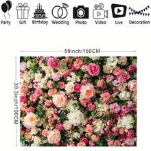 Valentine's Day Romantic Floral Wall Backdrop Perfect For Indoor/Outdoor Weddings, Proposals, Birthdays, Maternity Shoots, Holiday Parties Decorative Photography Banner Vinyl