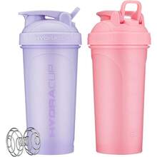 XZGB ProFlow [2 Pack] 28 Oz Shaker Bottles For Protein Shakes Shaker Cups With Ball Blender Whisk Shaker Bottle With Handle Travel To Go  Pink And Purple 28oz - PinkPurple - 查看 1