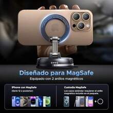 Soporte de Teléfono Magnético al Vacío Soporte de Teléfono para Coche con Adsorción al Vacío Giratorio 360° Soporte para Celular de 22 x N55 Compatible con Todos los Celular - como en la foto - Ver 7