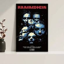 Framed 1pc Rammstein Band Canvas Poster, , , Movie Theme, Art Decor Print, With  For Bars, Clubs, Cafes, Restaurants Wall Art Decor - 框架 - 查看 1