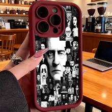 Funda de teléfono con diseño de collage en blanco y negro de personajes de películas de terror para iPhone 14 13 12 11 Pro Max  Galaxy S23 S22 S21 S20 S10 Plus, funda de protección para teléfono, regalo para pareja, regalo para novio o novia, regalo de vacaciones - Negro - Ver 4