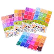 2.6mm 熔珠补充包迷你珠子套装手工工艺品儿童房装饰珠子 9000 补充包 1 盒 24 色珠子，适合 DIY 玩具拼图艺术珠子青少年制作圣诞节生日礼物。 - 彩色 - 查看 6