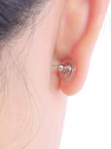 20/50/100pcs Bullet-Shaped Earring Backs, Bullet Clutch Earring Backs For Studs With Pad Rubber Earring Stoppers Pierced Safety Earring Pin Backs DIY Jewelry Making Supplies - Earring Backs - View 6