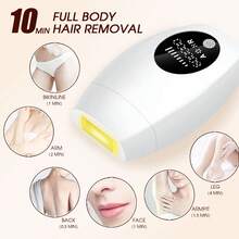 1pc IPL Laser Epilator 600,000 Flashes Pulses Light 8 Levels Laser Hair Removal Big Wavelength Scope Professional Epilator For Women Body Bikinis Pubic Shavers Depilator Home Use Devices Remover - EU C Type Plug(220-240V) - View 7