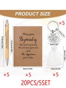 Ultimate Appreciation Gift Set - Inspiring Stainless Steel Keychain, Premium Bamboo Pen, Pocket Notebook, And Uplifting Quote - Perfect Employee, Volunteer, Teacher, Nurse, Team Building, Birthday, Retirement, And Holiday Office Gift - Multicolor - View 12