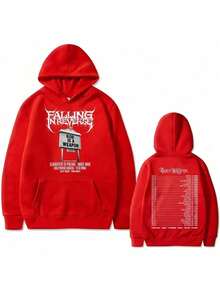Streetwear Hoodie Print Graphic Sweatshirt-Famous Rock Band Falling In Reverse World Tour 2025 Hoodie Men Women Casual Oversized Sweatshirt Male Gothic Vintage StreetwearBack To School Hoodie Teen, A Great Gift For Your Boyfriend(Note: This Is Not A Real-Time Program List!) - 紅色 - 查看 12