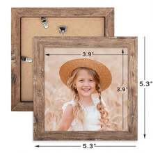 4x4 Picture Frame Wood Display 4x4 Picture Distressed Brown Square Photo Frame For Wall And Tabletop Decoration - White - View 5