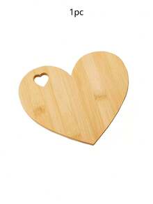 1pc Heart-Shaped Acacia Wood Cutting Board – Food- With Heart Cutouts | Valentine's Day Gift For Her, Thanksgiving/Easter Kitchen Decor & Bread/Cheese Platter - Multicolor - View 6
