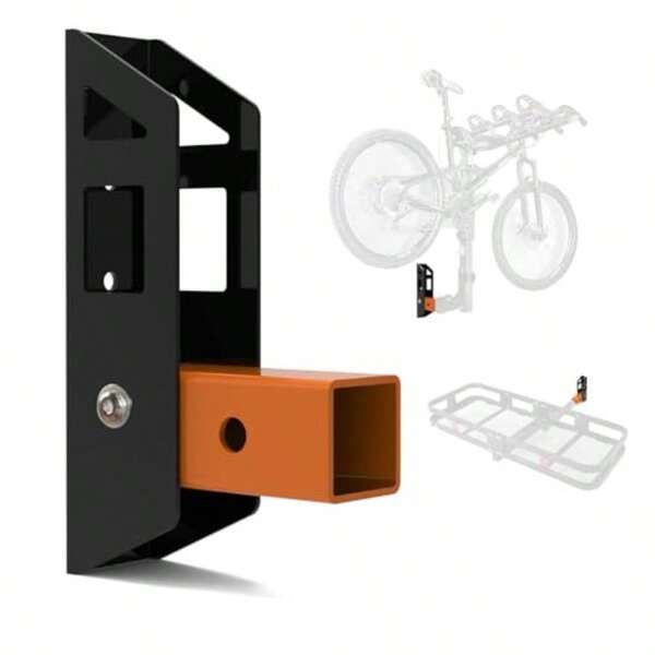 Hitch Wall Mount 2 In Receiver Max Hold Up To 350LBS Bike And Cargo Rack Organizer Trailer Hitch Receiver Hitch Bicycle Ski Rack Storage Foldable Hanging Garage Organizer