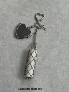 1 Piece Stainless Steel Lipstick Holder, Fashionable Lipstick Storage Mirror Case, Small Lipstick Bag Keychain With Sequin Crystals, Lipstick Box Keychain, Fashionable Bag Accessories, Travel Essentials, Cosmetics Storage Box, Fashionable Design, Shiny Accessories, Crystal Decoration, Metal Keychain,Bags & Luggage/Bag Accessories,Bags & Luggage/Bag Accessories/Bag Charms/Bag Pendant Charm - Multicolor - View 16