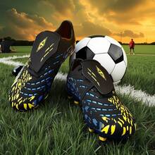 1 Paar Herren/Damen Erwachsene Fußballschuhe, Hoher Knöchel Outdoor Team Wettkampf Sportschuhe, Große Größen rutschfeste verschleißfeste AG Nocken FG Natürlicher Rasen Weicher Boden Herren Fußball Trainingsschuhe, Schnürsenkel Rugby Schuhe, Leder Fußballstiefel, Leichtgewichtig Hochleistung Rutschfestes Design Hoher Knöchel Professionelle Fußballstiefel, Direkt ab Werk - Schwarz - Übersicht 9