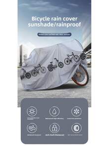 2025新款升级单层摩托车/自行车/踏板车罩（尺寸：常规/S/M，适用于1.2-2.2米长的车辆），经典灰色，3D立体剪裁设计，0.8毫米厚三层复合材质（防水PEVA外层），底部防风松紧带