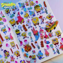 SpongeBob SquarePants 新款卡通贴纸，防水可重复使用贴纸书 - 彩色 - 查看 6