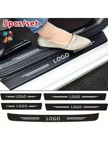1-5 Pcs Carbon Fiber Pattern Threshold Protectors - Self-Adhesive, Scratch Resistant Door Entry Protection Device, Universal, Car Trunk Bumper Edge Protection Sticker, Suitable For Sports Vehicles - one-size - View 18