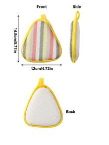 3pcs/Set Dishwashing Sponge Scrubber, Easy To Clean, Non-Stick, Random Color - Multicolor - View 2